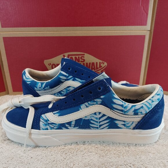 Vans Men's 4.5/Women's 6 Old Skool Solar Floral Blue and White VNOA4U3BWV8 - Picture 12 of 12